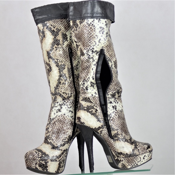 Charlotte Russe 8, knee high faux snakeskin boots - Picture 4 of 8